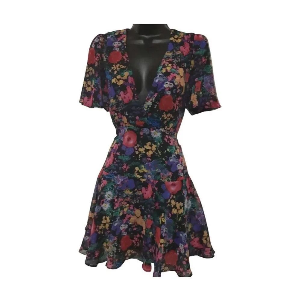 ✨Timing Floral Fit & Flare Chiffon Mini Sz Small dress✨